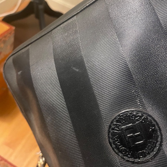 Vintage Pre-1980 FENDI Black Leather Pequin Domed Shoulder Bag - Picture 10 of 10